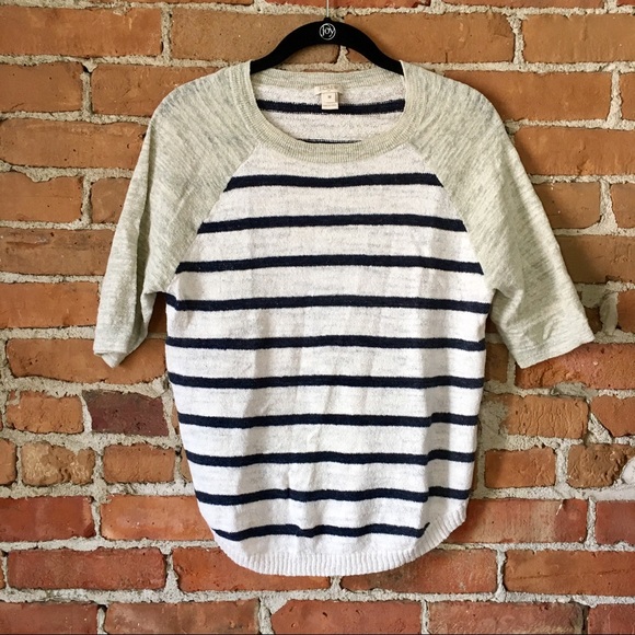 J. Crew | Airspun Striped Baseball Sweater Stripe - Picture 3 of 4